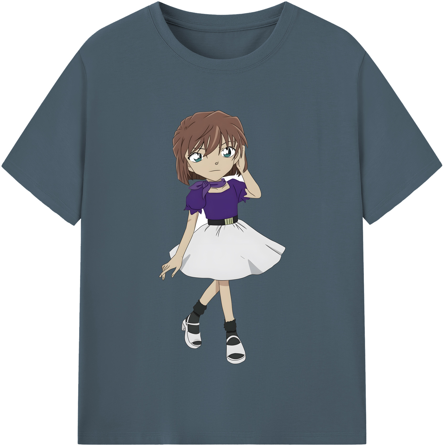 （画像用） 名探偵コナン 灰原 哀 はいばら あい Detective Conan Anita Hailey、Vi Graythorn Haibara Ai 綿100％半袖Tシャツ（フロントプリント）